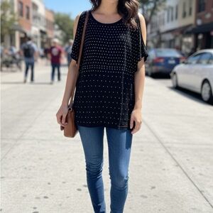 Black Studded Women's Top